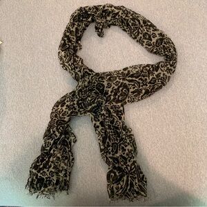 Elegant Black Floral Scarf